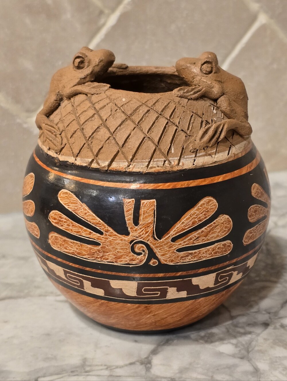 Vintage Signed Guaitil Costa Rica Pottery Frog Pot by Nury – Chorotega Folk Art